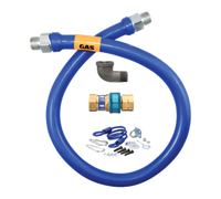 Dormont Blue Hose 1 Inch x 72 Inch Moveable Gas Connector Kit with SnapFast Quick-Disconnect, Elbow, and Restraining Cable