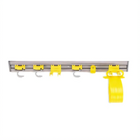 Rubbermaid Commercial Gray Plastic Closet Organizer/Tool Holder with Deep Double Hooks, 34-Inch Wide