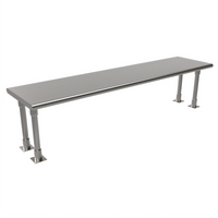 BK Resources 72-Inch Single Bullnose Overshelf, 18-Inch Deep, Table-Mount, 16-Gauge Stainless Steel