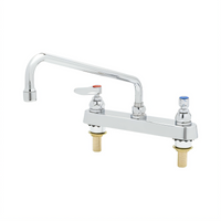 T&S Brass B-1123-XS-F12 8-Inch Center Deck-Mount Workboard Faucet with 12-Inch Swing Spout and 1.2 GPM Aerator