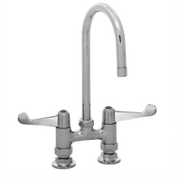 T&S equip 4-Inch Center Deck Mount Mixing Faucet with 5-1/2-Inch Swivel Gooseneck