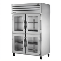 True SPEC SERIES Two-Section Reach-In Refrigerator with 4 Glass Half Swing Doors and Top-Mounted R290 Refrigeration