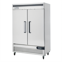 Migali Competitor Series® Two-Section Reach-In Refrigerator with Solid Hinged Locking Doors, 49 Cu. Ft., Bottom-Mount Self-Contained, Stainless Steel