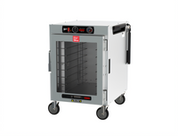 Metro HotBlox™ Wide 8-Pan Pass-Thru Mobile Insulated Holding Cabinet, Clear Front Door and Solid Rear Door, Analog, 120V