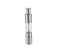 American Metalcraft Presto-Push Pepper Mill/Grinder, 6 Inch H, Stainless Steel and Acrylic