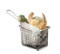American Metalcraft Tabletop Rectangular Stainless Steel Serving Fry Basket