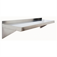 Mixrite 48 Inch x 12 Inch Wall-Mounted 304 Stainless Steel Shelf