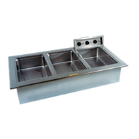 Delfield N8768ND Narrow Drop-In Electric Hot Food Well, 3 Full-Size Pans, With Drains