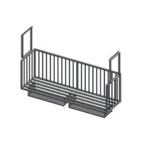 John Boos Ceiling-Mount Aluminum Meat Boat Rack with Paper Tray, 96 x 20 Inches