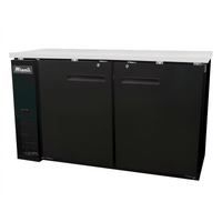 Migali Competitor Series 60-Inch Two-Section Solid Door Back Bar Refrigerator