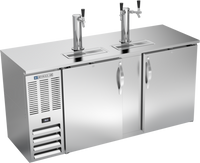 Beverage-Air DDN68HC-S 68-Inch 3-Keg Two-Door Draft Beer Cooler with Single and Dual Faucet Towers