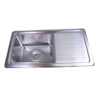 BK Resources 1-Compartment Deep Drawn Drop-In Sink with 18-Inch Drainboard