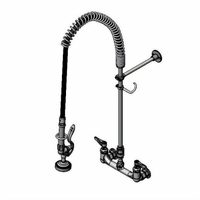T&S Brass EasyInstall Wall-Mount Pre-Rinse Unit with 8-Inch Centers, 18-Inch Riser, 44-Inch Hose and 1.15 GPM Spray Valve