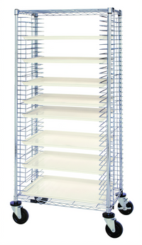 Quantum TC-31 Full-Size Mobile Side-Load Tray Cart, 31-Tray Capacity, Chrome-Plated Steel Wire