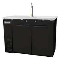 Migali Competitor Series Two-Section Direct Draw Beer Cooler with Single-Faucet Tower, 48.75-Inch Wide, 2 Half-Barrel Keg Capacity