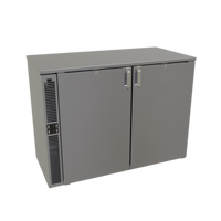 Glastender C2SB48 Two-Zone Side-Serviced Bar Profile Back Bar Cooler, 48-Inch, Two-Section