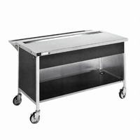 Atlas Metal CAU-5 77-1/2-Inch Mobile Beverage Serving Counter with Stainless Steel Top and Urn Drain