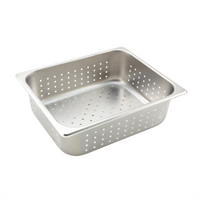 Winco 1/2 Size Perforated 4-Inch Deep Stainless Steel Steam Table Pan