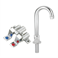 BK Resources Dual Pedal Metering Foot Valve with 3-Inch Gooseneck Deck Mount Spout