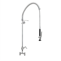 Fisher Single-Hole Deck-Mounted Spring Style Pre-Rinse Assembly with Ultra-Spray/PLUS Valve and Wall Bracket