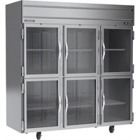 Beverage-Air Horizon Series Three-Section Half-Glass Reach-In Freezer, 69.1 Cu. Ft., Top-Mounted Self-Contained