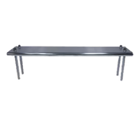 Advance Tabco Table-Mounted Adjustable Single Overshelf, 96 Inch W x 12 Inch D, 18 Gauge 430 Stainless Steel, Chrome Posts