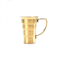 Barfly Stepped Jigger with Handle, 2 oz / 60 ml, Gold Plated