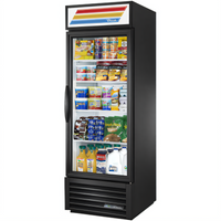 True 27-Inch One-Section Glass Door Merchandiser Refrigerator, Standard Look, Black