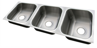 Advance Tabco Smart Series 3-Compartment Undermount Sink Bowl with 14 x 16 x 12 Inch Bowls