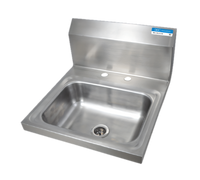 BK Resources 14 x 10 Wall-Mounted Hand Sink with 304 Stainless Steel Bowl