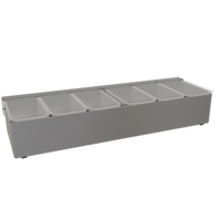 Glastender Countertop Condiment Dispenser / Bar Garnish Caddy, Stainless Steel, 6 Pint Cups