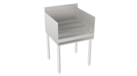 Krowne Silver Series 4-Step Raised Liquor Display, 24 Inch Wide Freestanding Stainless Steel Underbar Unit