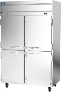 Beverage-Air Cross Temp Top-Mount Two-Section Convertible Reach-In Refrigerator/Freezer with Half Solid Doors
