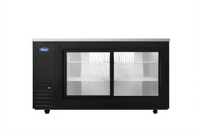 Atosa Shallow Depth Two-Section Back Bar Cooler with Sliding Glass Doors, 18.6 Cu. Ft.