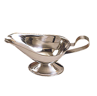 American Metalcraft Stainless Steel 5 oz Gravy Boat with Flat Loop Handle and Tapered Spout