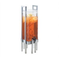 One by One 3-Gallon Square Acrylic Infusion Beverage Dispenser with Handles, Silver