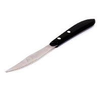 Deluxe 4-Inch Serrated Steak Knife, 8-3/4-Inch Overall Length, Black Polypropylene Handle