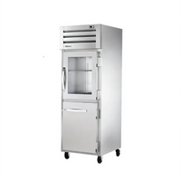 True Spec Series 1-Section Reach-In Refrigerator with 1 Glass Half Door and 1 Stainless Steel Half Door