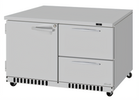 Turbo Air PRO Series 48.25-Inch Two-Section Front-Breathing Undercounter Refrigerator with Door and Drawers
