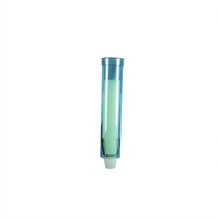 San Jamar Medium Wall-Mount Pull-Type Water Cup Dispenser for 4-10 oz. Cups, 16-Inch Tube, Arctic Blue