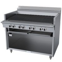 Garland Cuisine Series 48-Inch Gas Charbroiler and Underfired Broiler with Open Storage Base