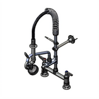 T&S Brass Mini Pre-Rinse Unit with 8-Inch Deck Mount, Low-Flow Spray Valve, and 8-Inch Swing Nozzle