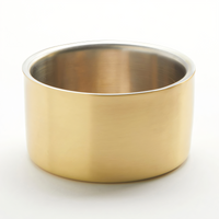 American Metalcraft 17 oz. Round Double Wall Stainless Steel Serving Bowl, Satin Gold Finish
