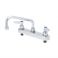 T&S Brass B-1122 Deck-Mount Workboard Faucet with 10-Inch Swing Nozzle and Lever Handles