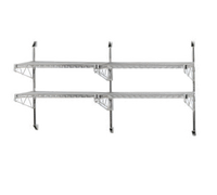 Advance Tabco Special Value Series 2-Tier Adjustable Wall-Mount Wire Shelving Post and Bracket Set for 14-Inch Shelves