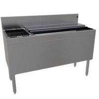 Glastender Extra Deep Underbar Ice Bin/Cocktail Unit with 10-Circuit Cold Plate and Left Bottle Well Storage, 48 Inch