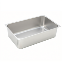 Winco Full-Size 6-Inch Deep Stainless Steel Spillage Pan with Flat Edge