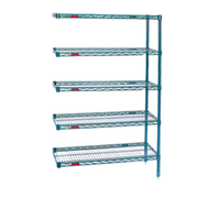 Eagle Group Valu-Gard 5-Tier Add-On Wire Shelving Unit, 72 Inch W x 21 Inch D x 86 Inch H, Green Epoxy