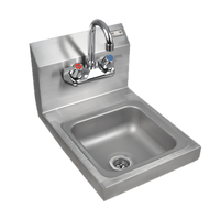 John Boos Pro-Bowl Wall-Mount Stainless Steel Hand Sink with 9 x 9 x 5-Inch Bowl and Splash Mount Faucet
