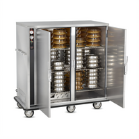 FWE P-Series Mobile Heated Banquet Transport & Serve Cabinet, 120 Covered Plate Capacity, Stainless Steel